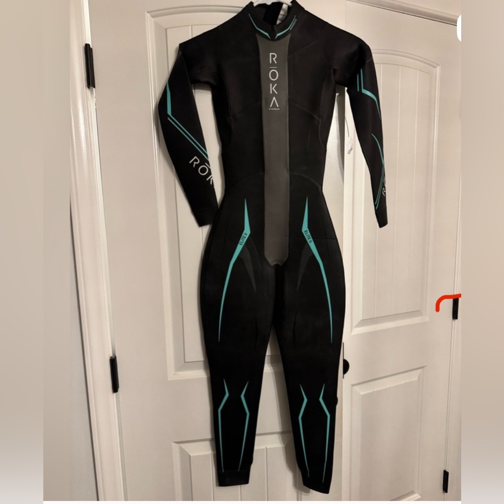 ROKA Women’s Elite II Maverick Black and Teal Wetsuit Small Tall